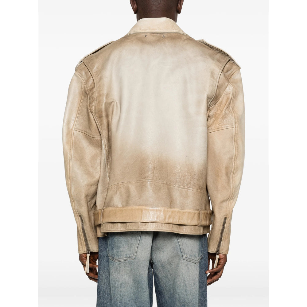 Golden Goose Neutrals Jackets - Leather Jackets Men GOLDEN GOOSE