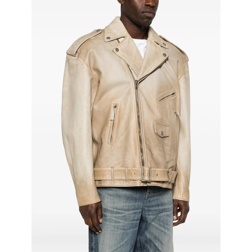 Golden Goose Neutrals Jackets - Leather Jackets Men GOLDEN GOOSE