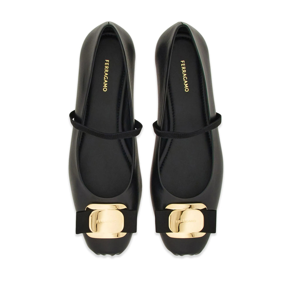 Ferragamo Black Ballet Flats Women FERRAGAMO