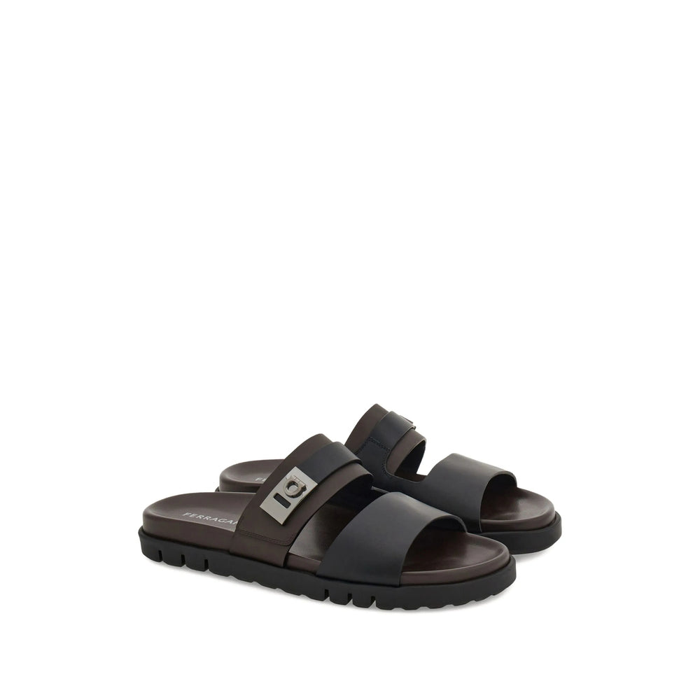Ferragamo Black Sandals Men FERRAGAMO