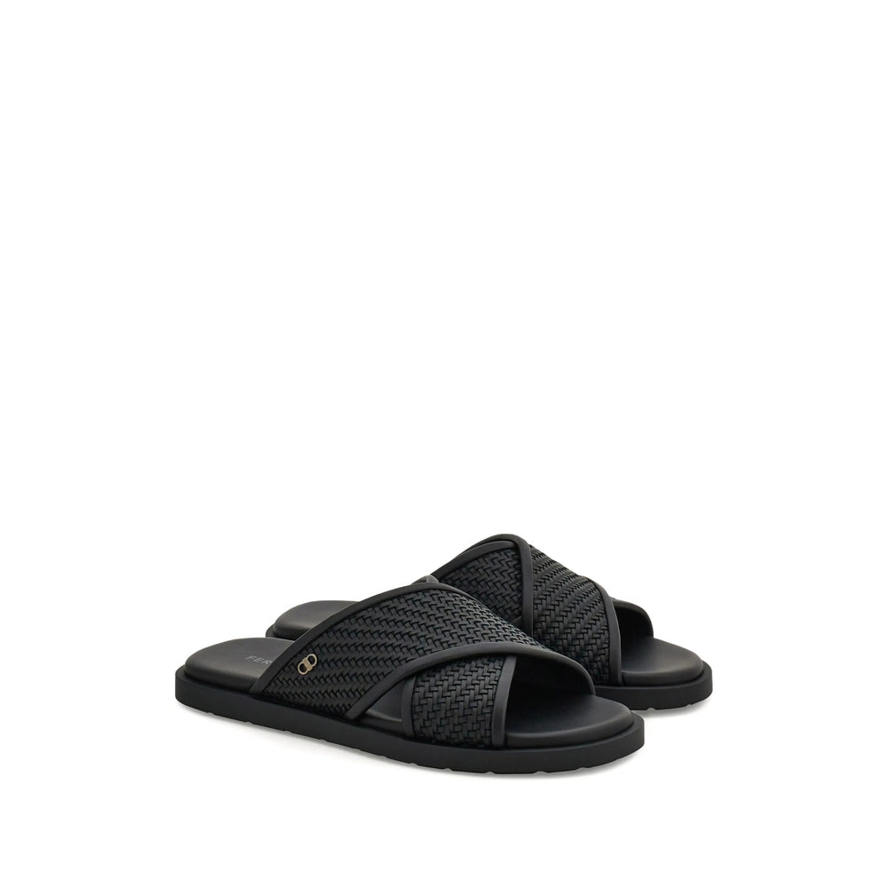 Ferragamo Black Sandals Men