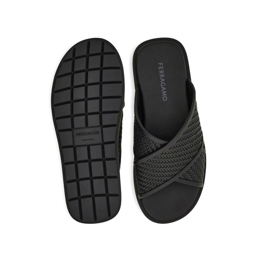 Ferragamo Black Sandals Men