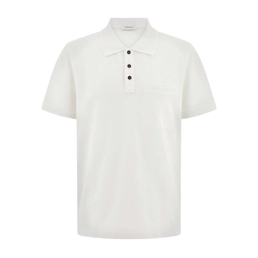 Ferragamo White Polo Shirts Men FERRAGAMO