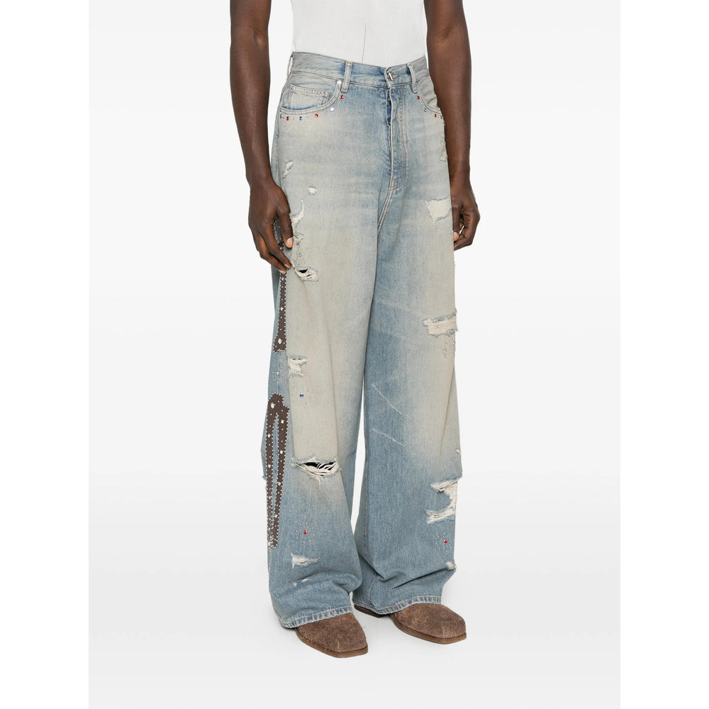 Amiri Blue Denim - Wide-Leg Jeans Men AMIRI