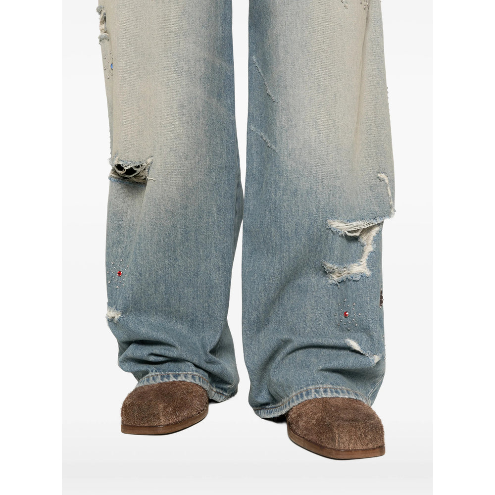 Amiri Blue Denim - Wide-Leg Jeans Men AMIRI