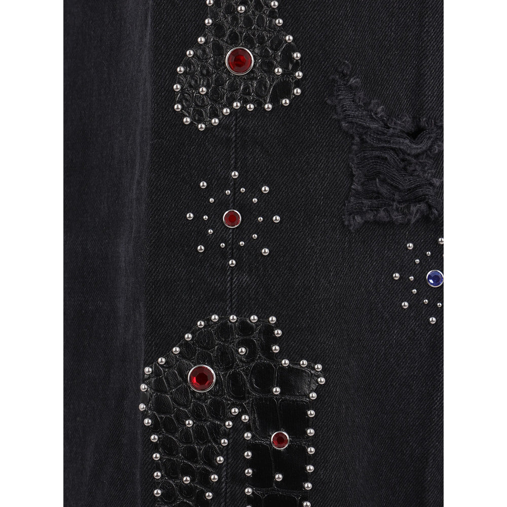 Amiri Black Denim - Wide-Leg Jeans Men AMIRI