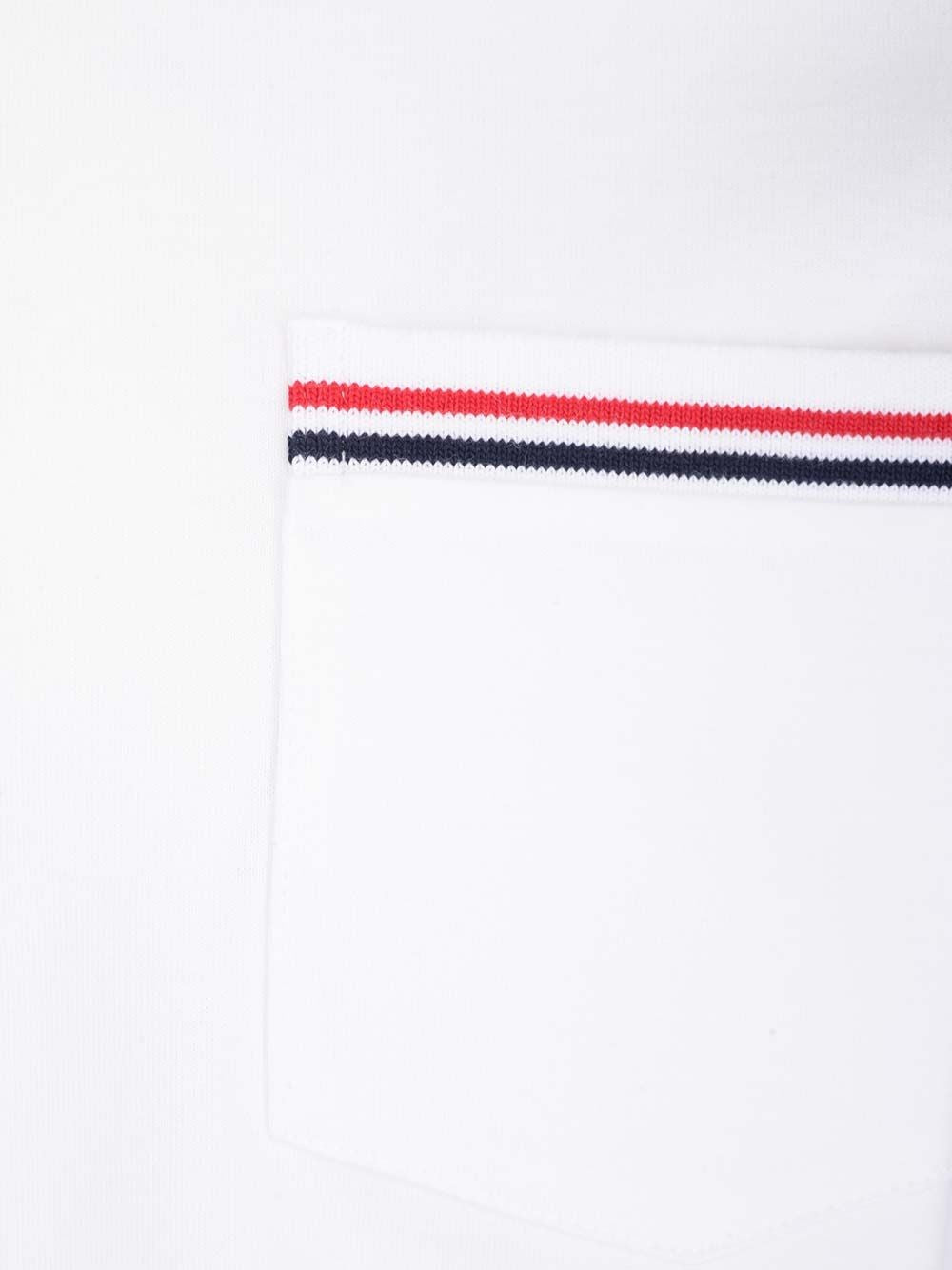 Thom Browne Men White "Rwb Stripe" T-Shirt