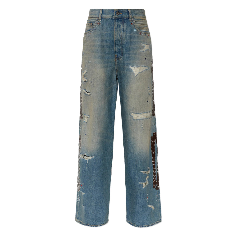 Amiri Blue Denim - Wide-Leg Jeans Women AMIRI
