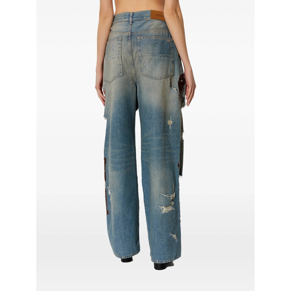 Amiri Blue Denim - Wide-Leg Jeans Women AMIRI