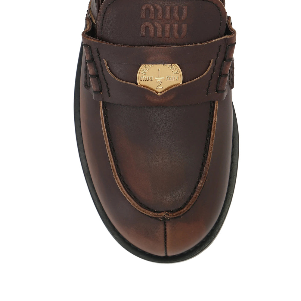 Miu Miu Brown Loafers Women MIU MIU