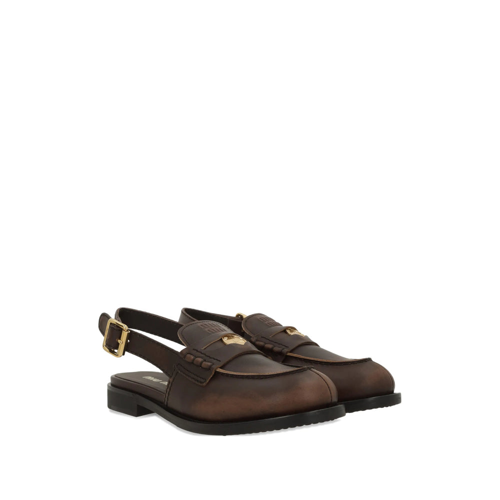 Miu Miu Brown Loafers Women MIU MIU