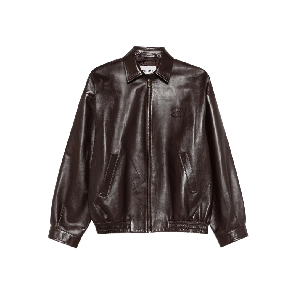 Miu Miu Brown Jackets - Leather Jackets Women MIU MIU
