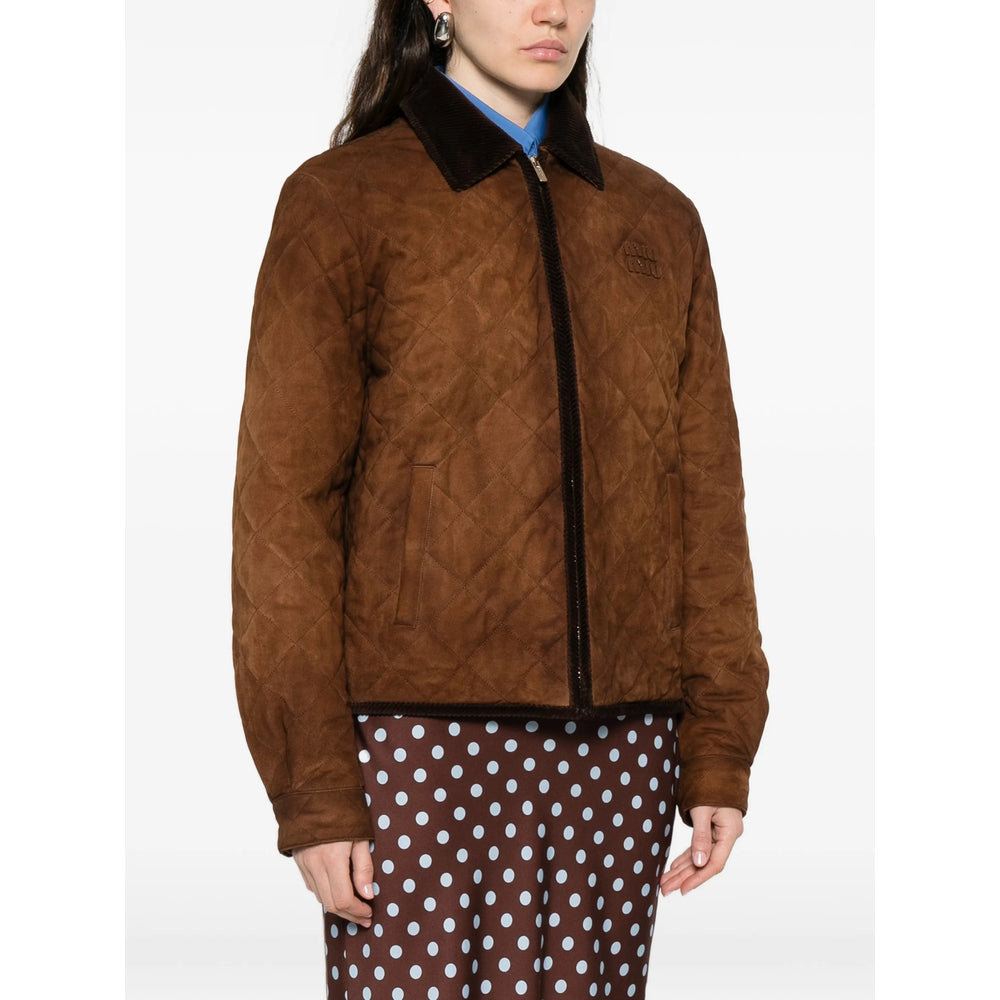 Miu Miu Brown Jackets - Bomber Jackets Women MIU MIU