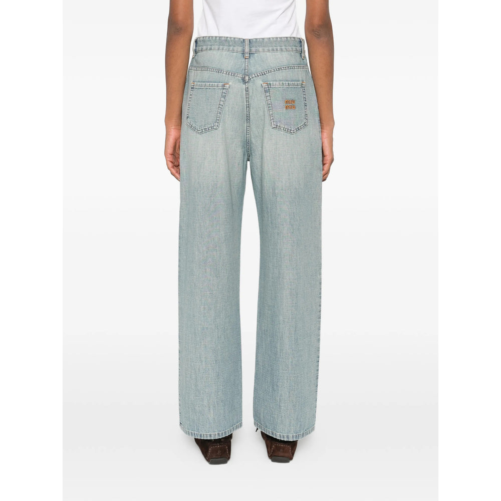 Miu Miu Blue Denim - Wide-Leg Jeans Women MIU MIU