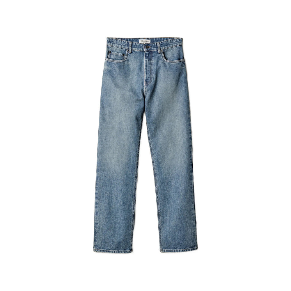 Miu Miu Blue Denim - Straight-Leg Jeans Women MIU MIU