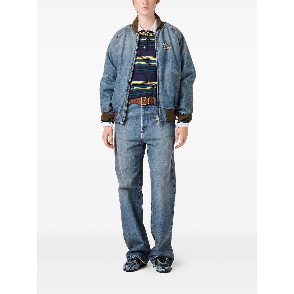 Miu Miu Blue Denim - Straight-Leg Jeans Women MIU MIU