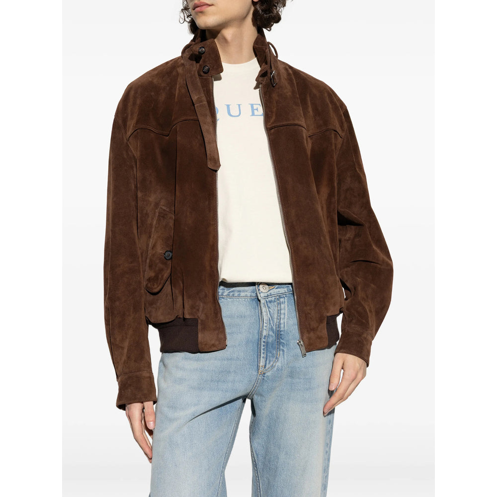 Alexander Mcqueen Brown Jackets - Leather Jackets Men ALEXANDER MCQUEEN