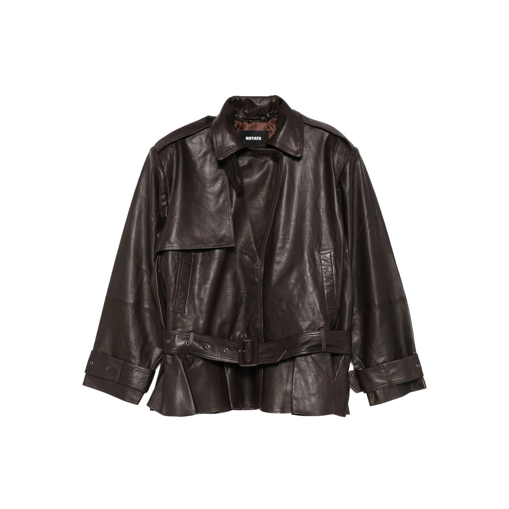 Rotate Brown Jackets - Leather Jackets Women ROTATE