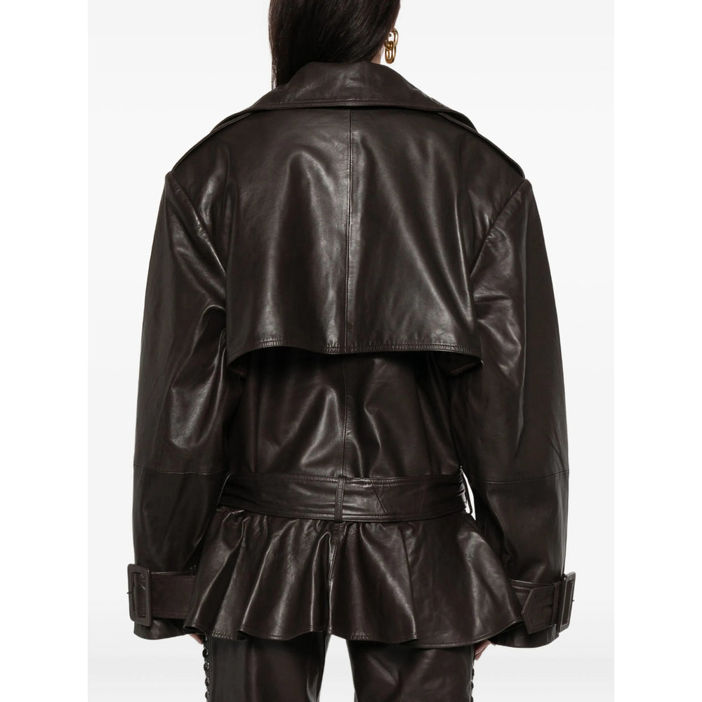 Rotate Brown Jackets - Leather Jackets Women ROTATE