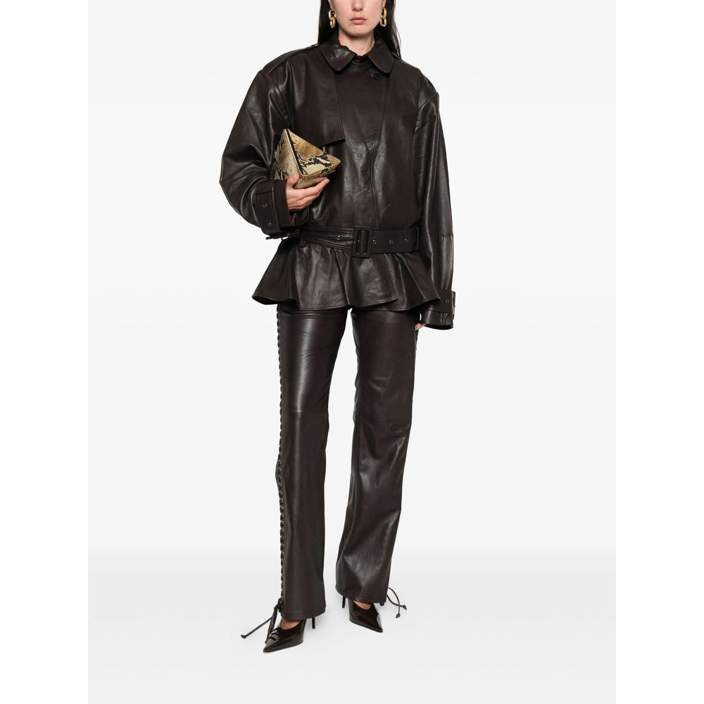 Rotate Brown Jackets - Leather Jackets Women ROTATE