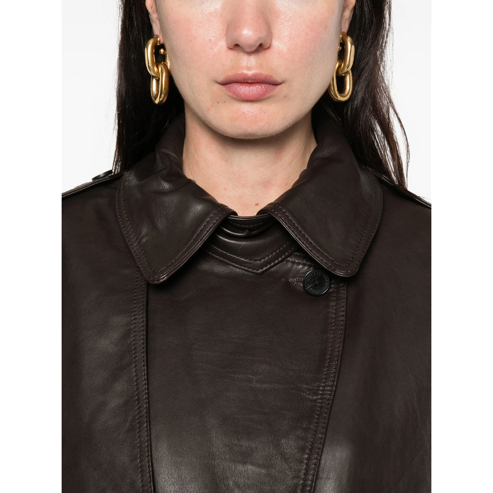 Rotate Brown Jackets - Leather Jackets Women ROTATE