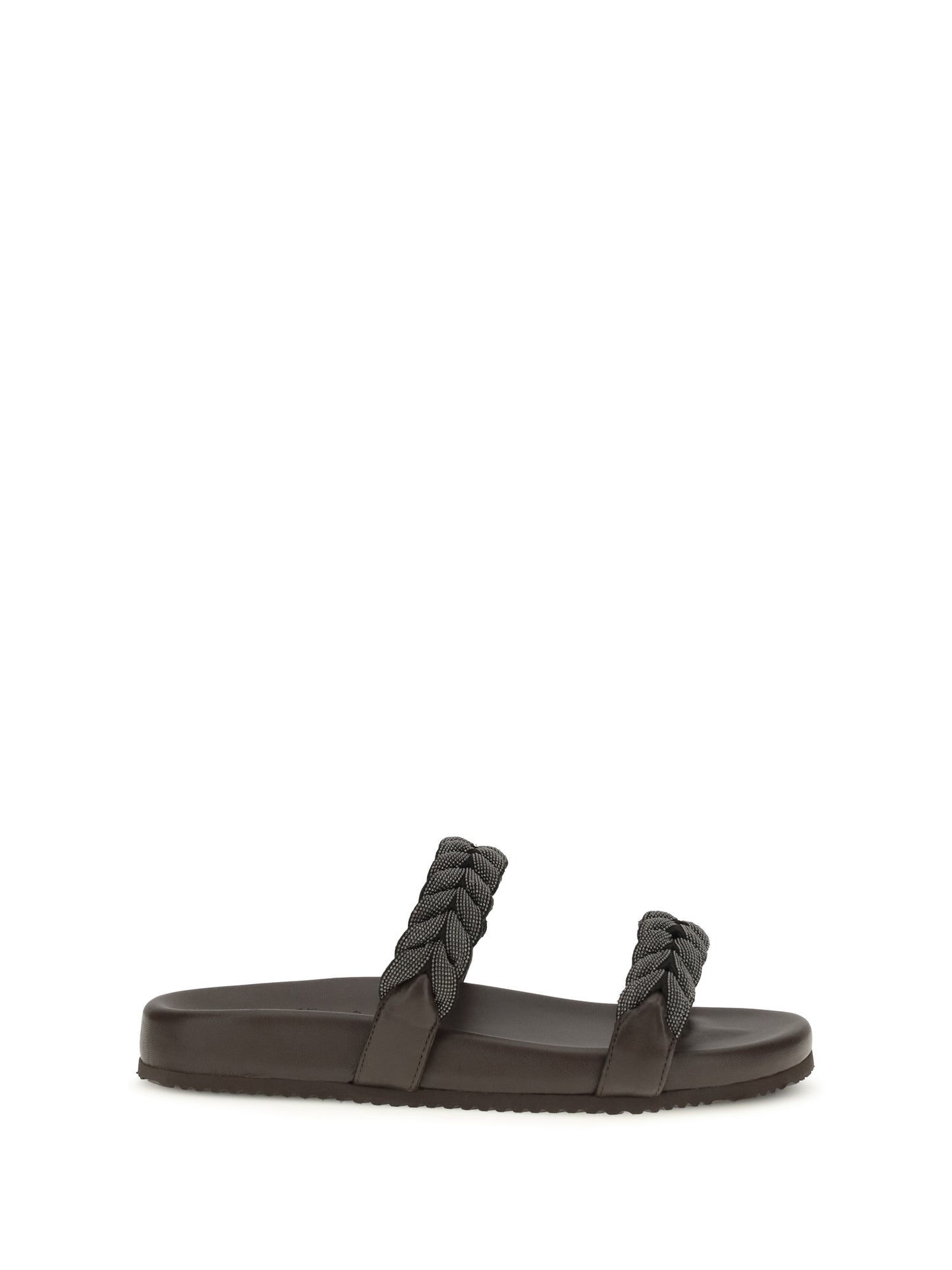 Brunello Cucinelli Women Leather Sandals With Precious Braided Straps BRUNELLO CUCINELLI
