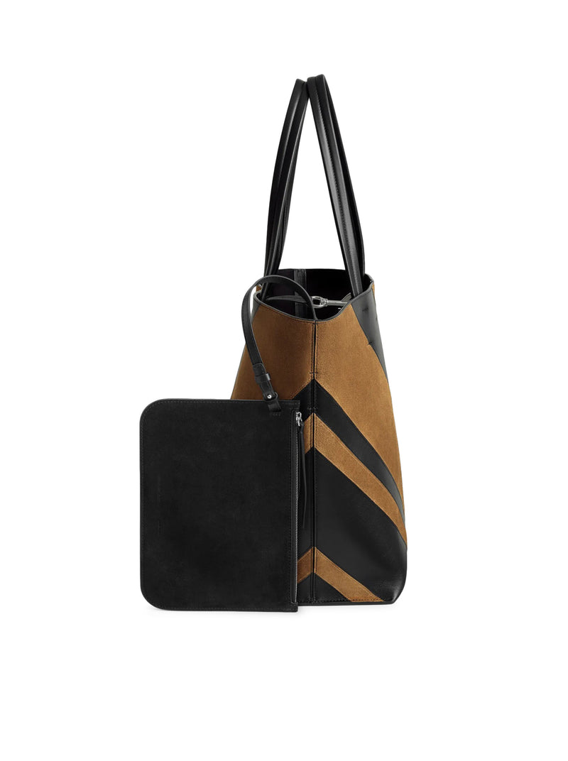 Phoebe Philo Women Pot Cabas In Black Toffee Leather And Suede PHOEBE PHILO