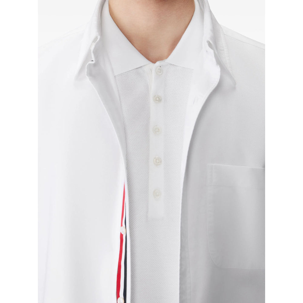 Thom Browne White Polo Shirts Men THOM BROWNE