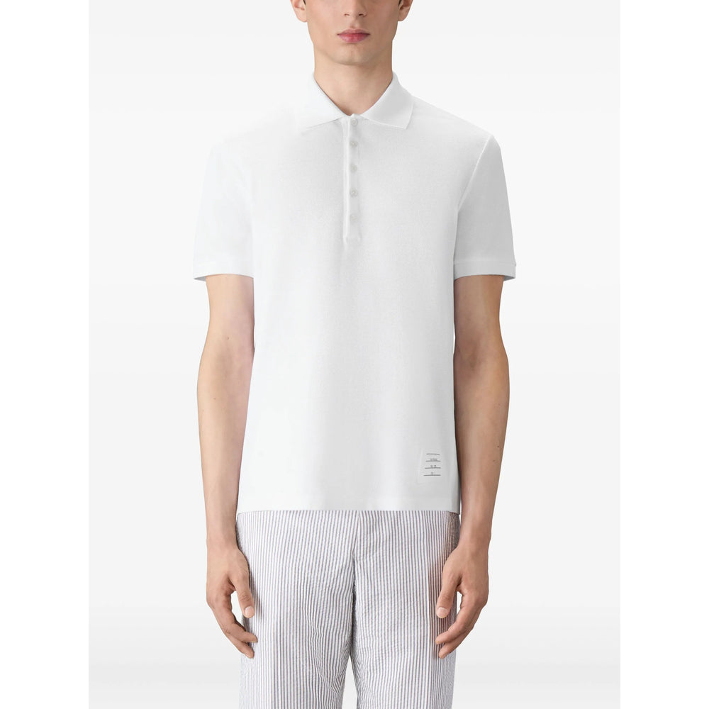 Thom Browne White Polo Shirts Men THOM BROWNE