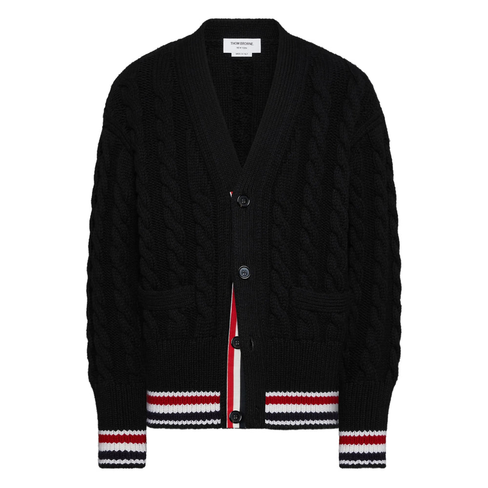 Thom Browne Black Sweaters & Knitwear - Cardigans Men THOM BROWNE