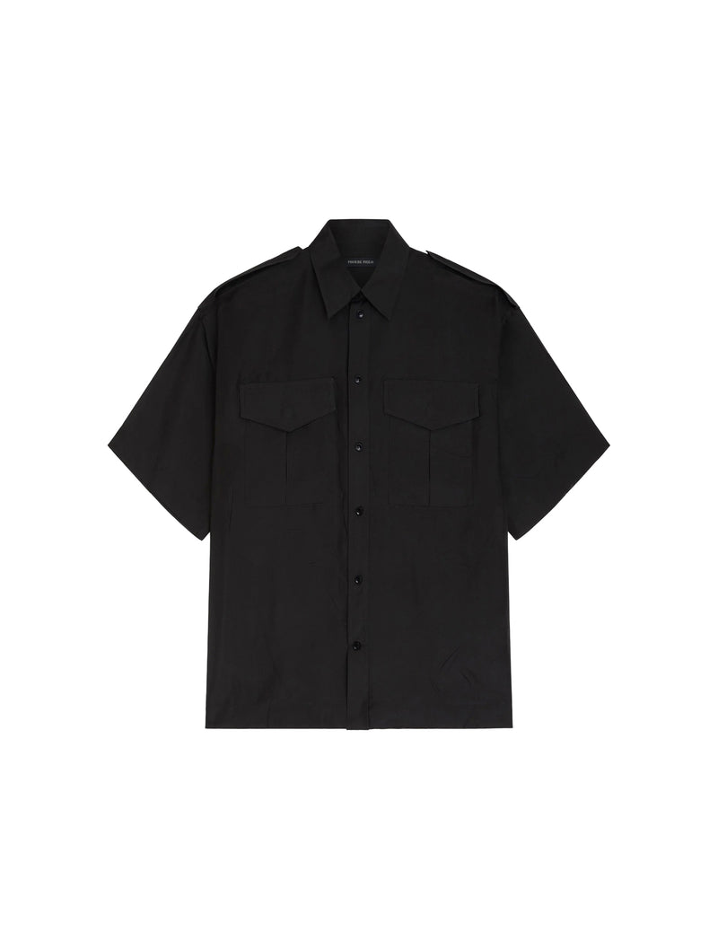 Phoebe Philo Women Black Lightweight Habotai Silk Utility Shirt PHOEBE PHILO