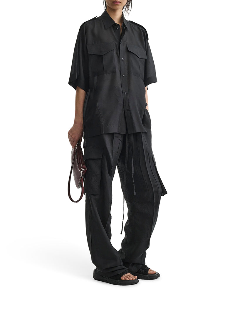 Phoebe Philo Women Black Lightweight Habotai Silk Utility Shirt PHOEBE PHILO