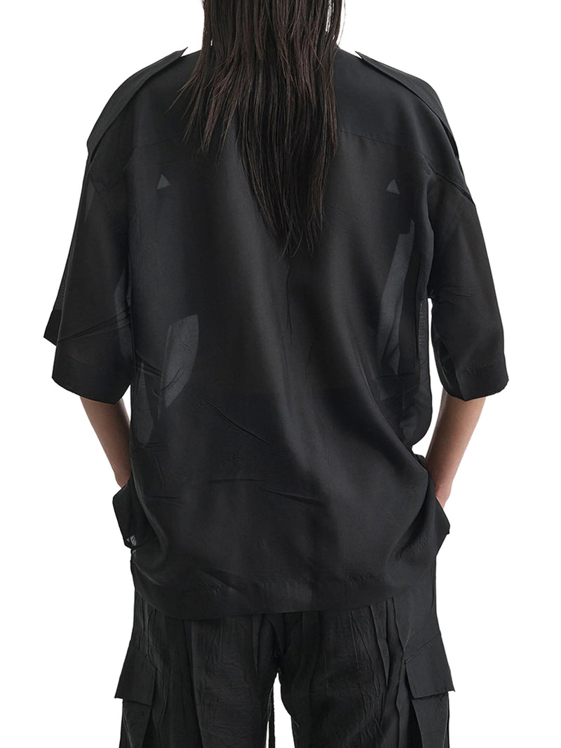 Phoebe Philo Women Black Lightweight Habotai Silk Utility Shirt PHOEBE PHILO
