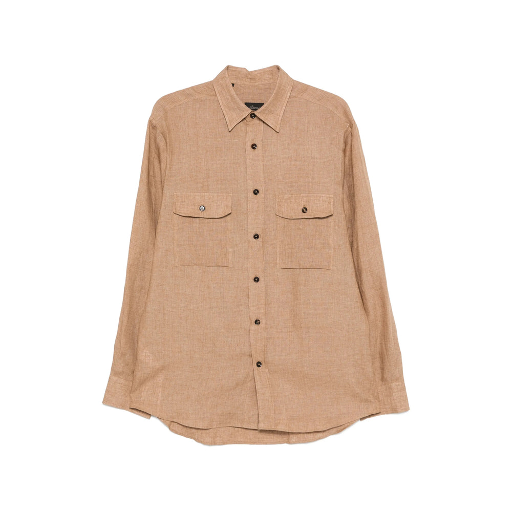 Brioni Brown Shirts Men BRIONI