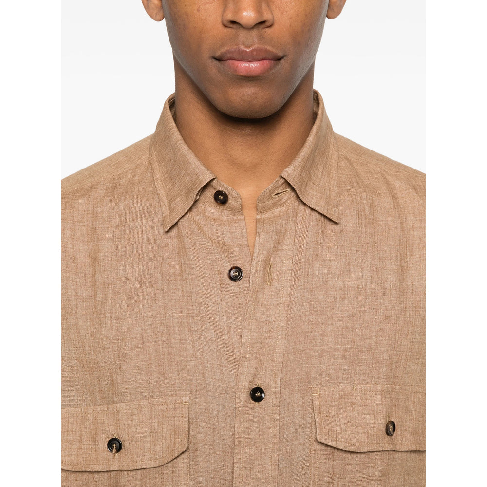 Brioni Brown Shirts Men BRIONI