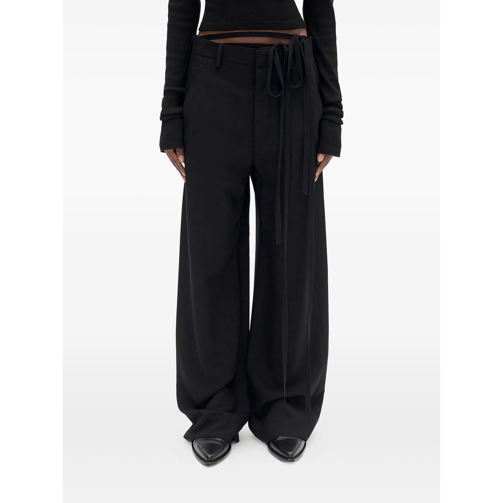 Ann Demeulemeester Black Trousers - Palazzo Pants Women ANN DEMEULEMEESTER