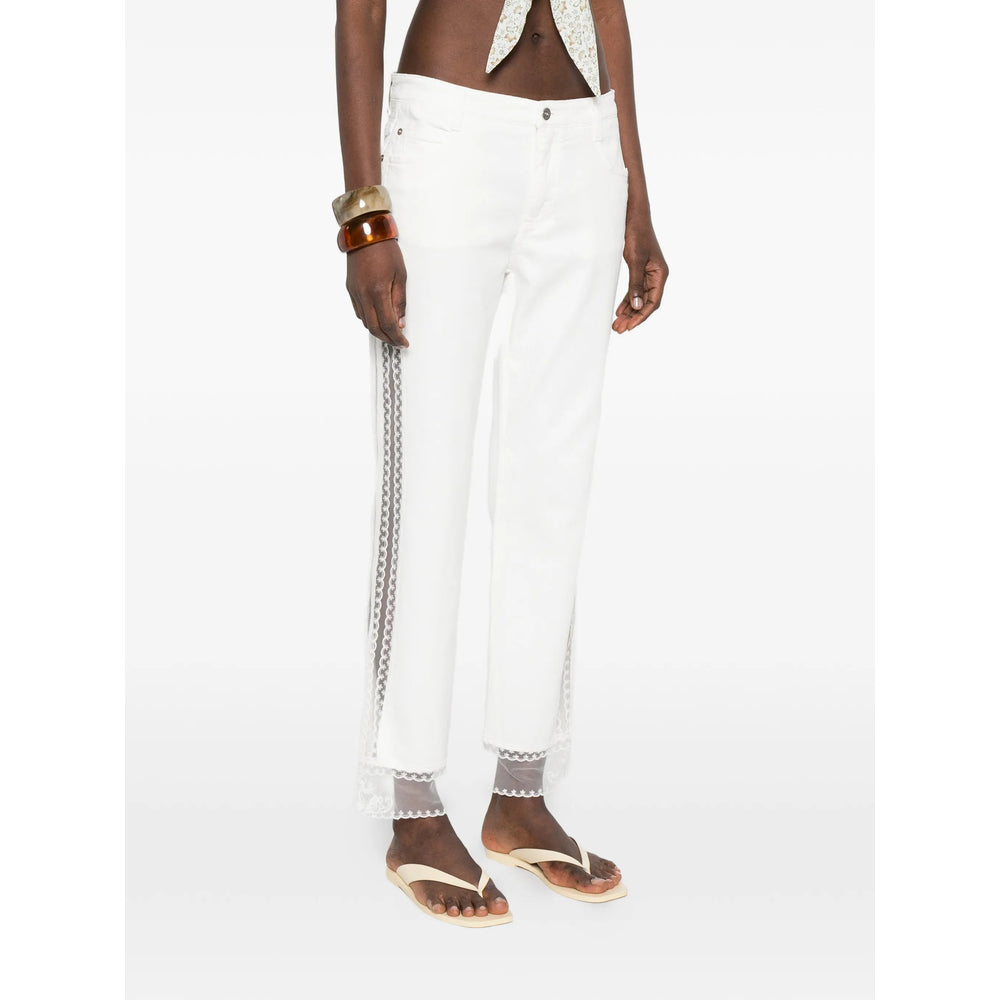 Ermanno Scervino White Denim - Straight-Leg Jeans Women ERMANO SCERVINO