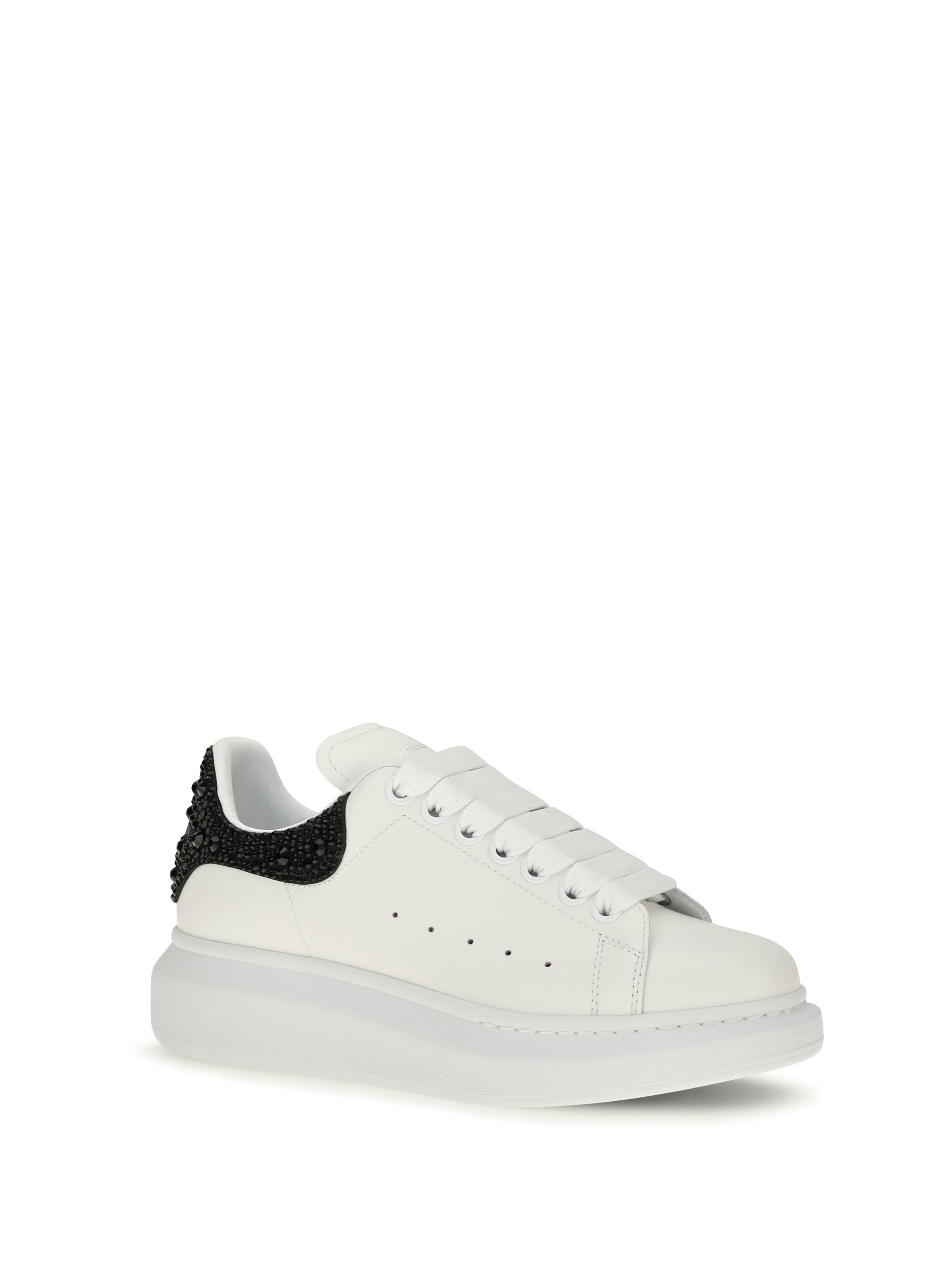 Alexander Mcqueen Women Oversized Sneakers With Suede Heel And Crystal Details ALEXANDER MCQUEEN