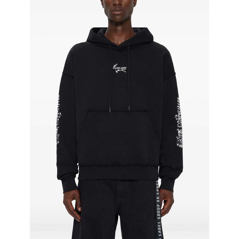 44 Label Group Black Sweaters & Knitwear - Hoodies Men 44 LABEL GROUP