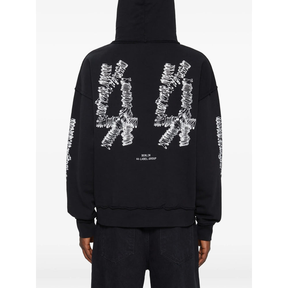 44 Label Group Black Sweaters & Knitwear - Hoodies Men 44 LABEL GROUP