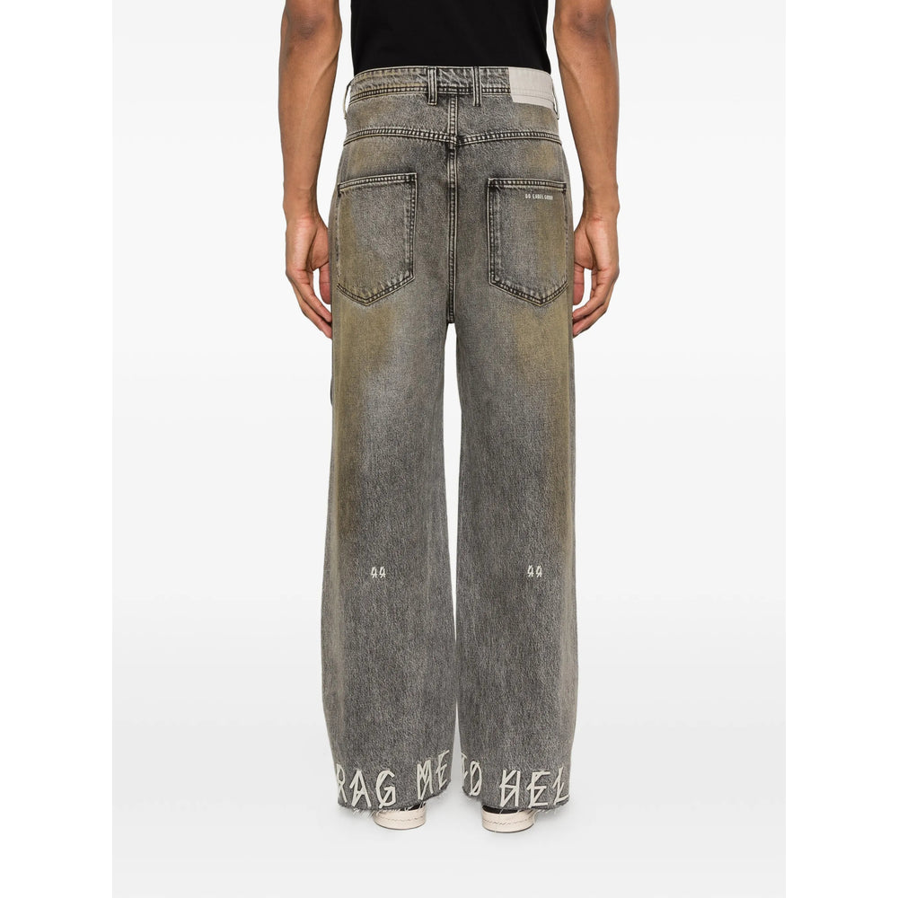44 Label Group Grey Denim - Wide-Leg Jeans Men 44 LABEL GROUP