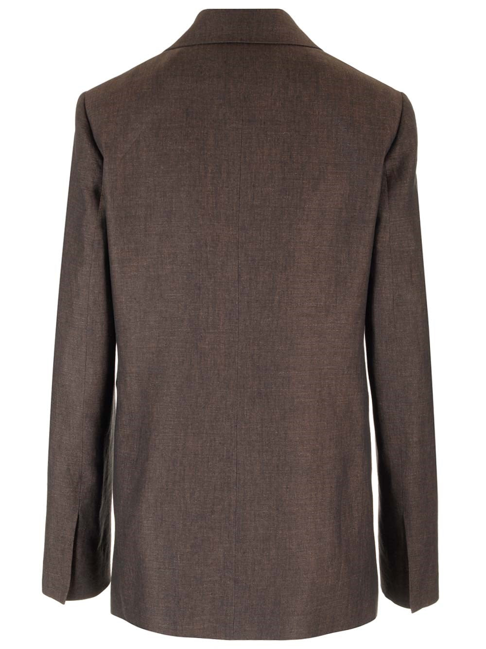 Loewe Women Linen Single-Breasted Tailored Jacket