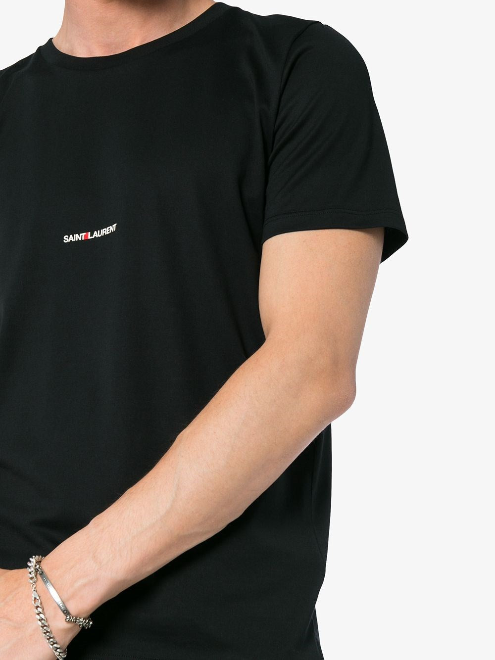 Saint Laurent Men Black Jersey T-Shirt SAINT LAURENT
