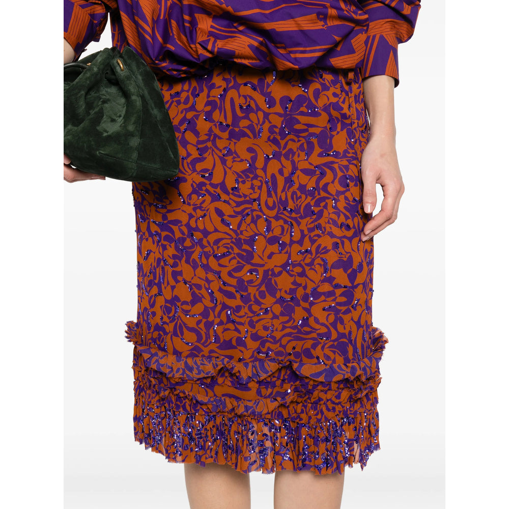 Dries Van Noten Brown Skirts - Straight Skirts Women DRIES VAN NOTEN
