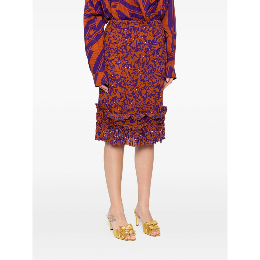 Dries Van Noten Brown Skirts - Straight Skirts Women DRIES VAN NOTEN