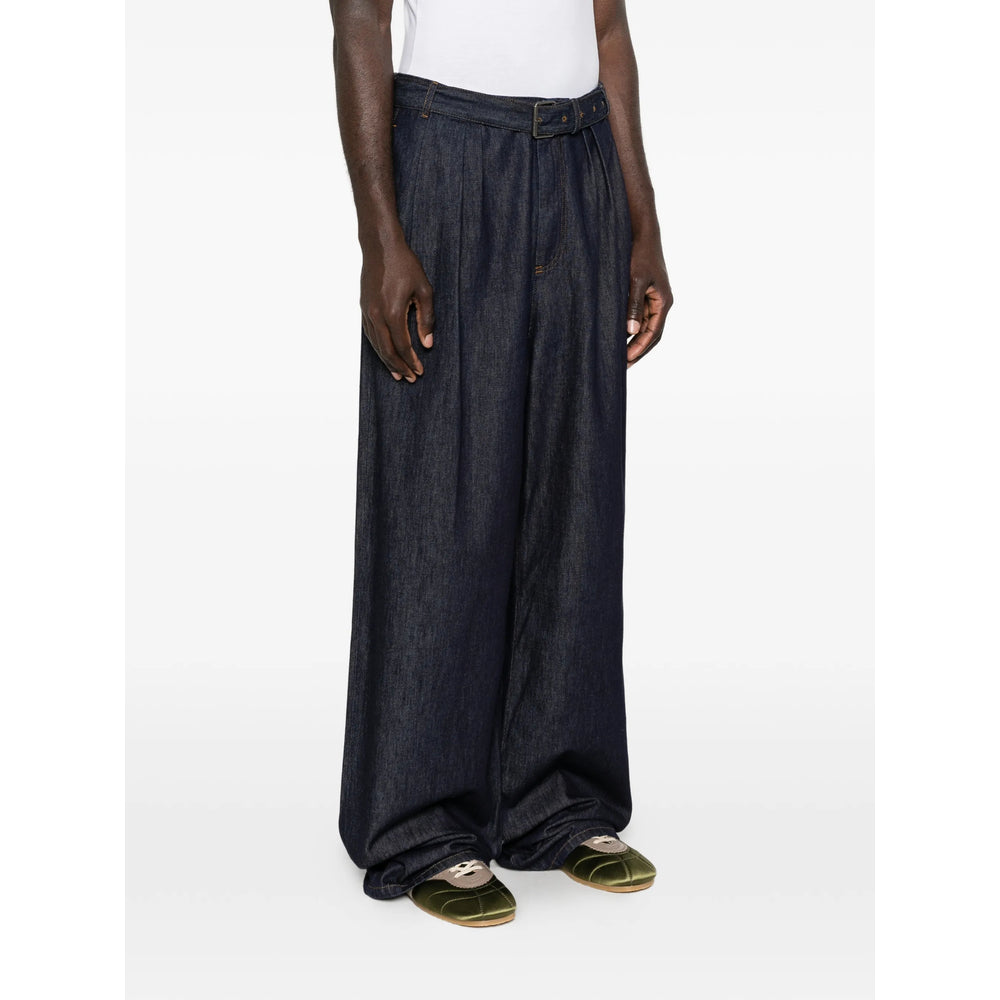 Dries Van Noten Blue Denim - Wide-Leg Jeans Men DRIES VAN NOTEN