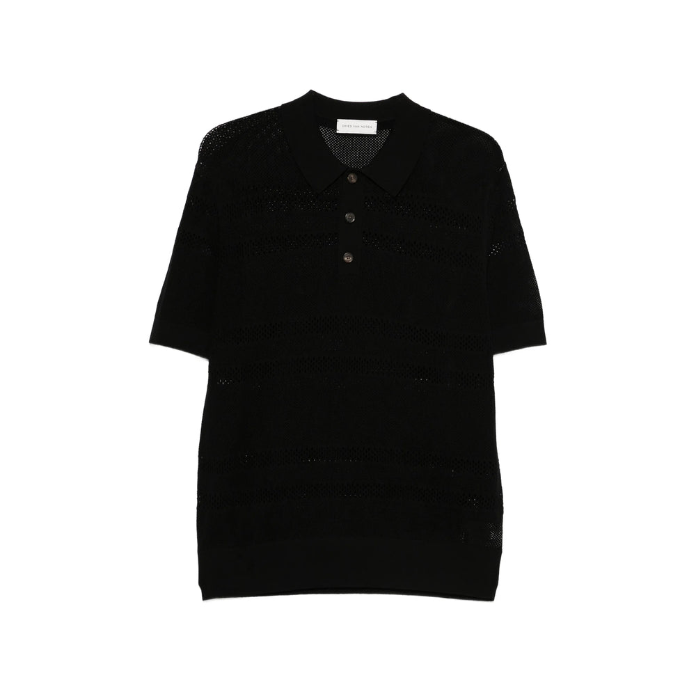 Dries Van Noten Black Polo Shirts Men DRIES VAN NOTEN