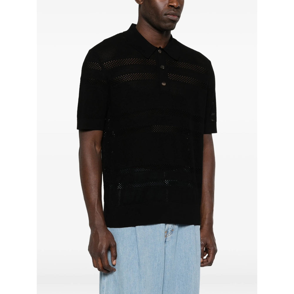 Dries Van Noten Black Polo Shirts Men DRIES VAN NOTEN