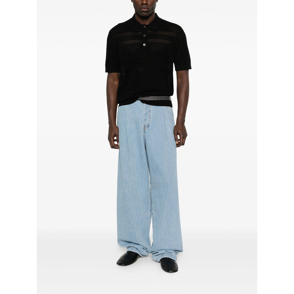 Dries Van Noten Black Polo Shirts Men DRIES VAN NOTEN