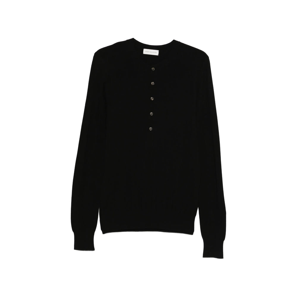 Dries Van Noten Black Polo Shirts Men DRIES VAN NOTEN